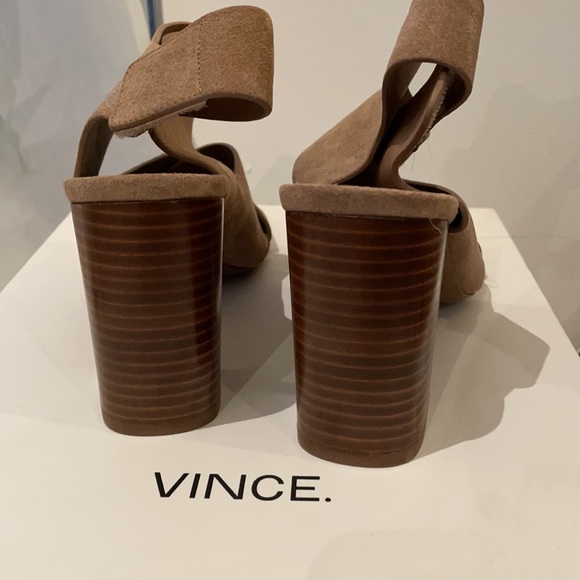 Vince tan suede Velcro heeled sandal (Farrah) - Picture 2 of 3